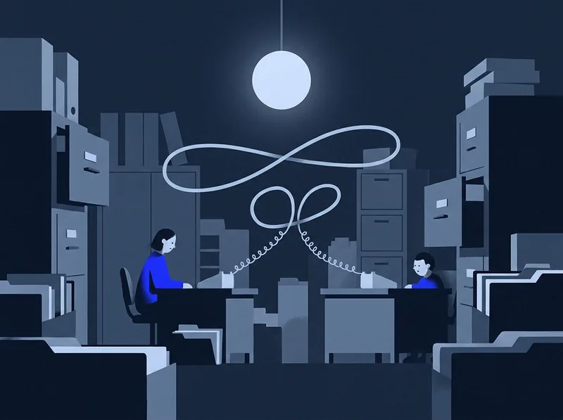 Illustration of two claims operators connected through a phone workflow in a records environment